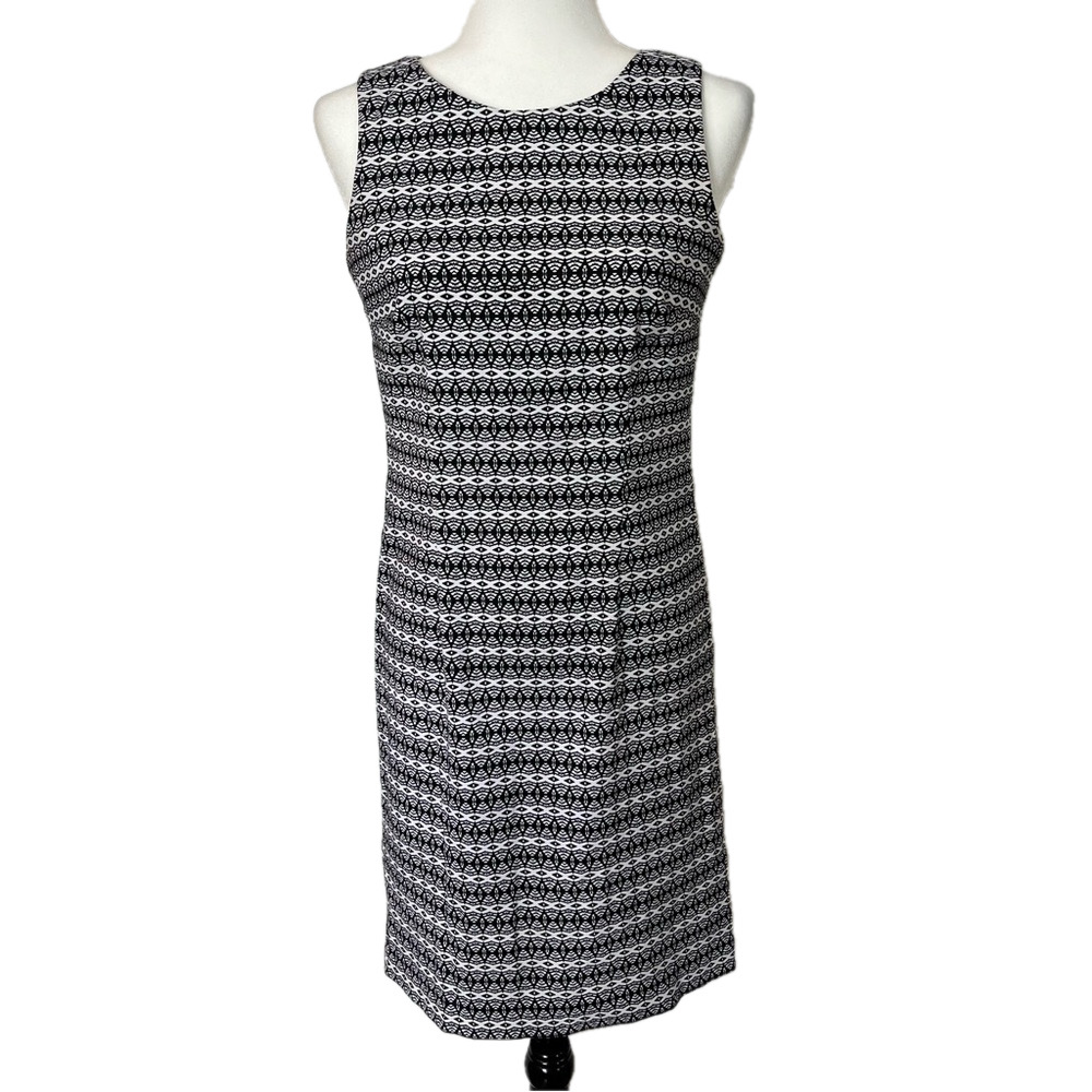 Mario Serrani Italy Black & White Sheath Dress Women’s 4